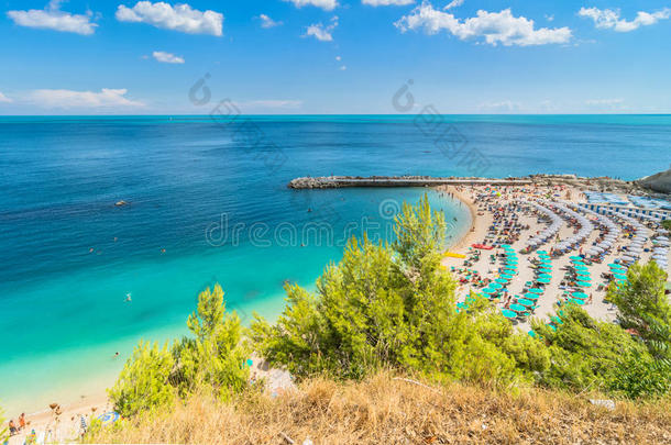 亚得里亚海安科纳水生的背景海滩