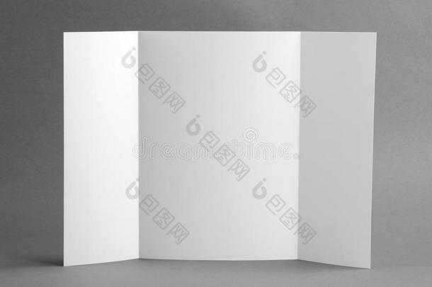 空白大门折叠小册子灰色，以取代您的设计。
