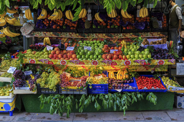 水果店，市场。