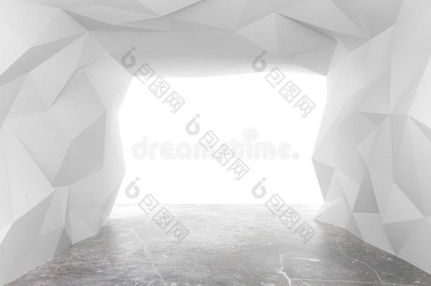 抽象隧道与白色3D沃尔