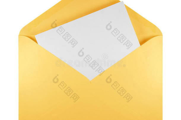 空白打开信封-黄色