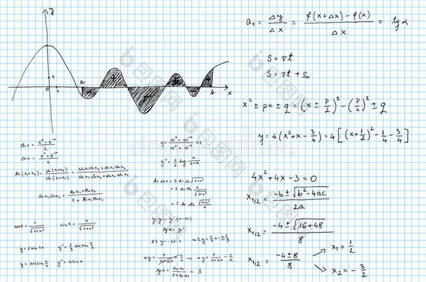 代数和背景黑色黑板