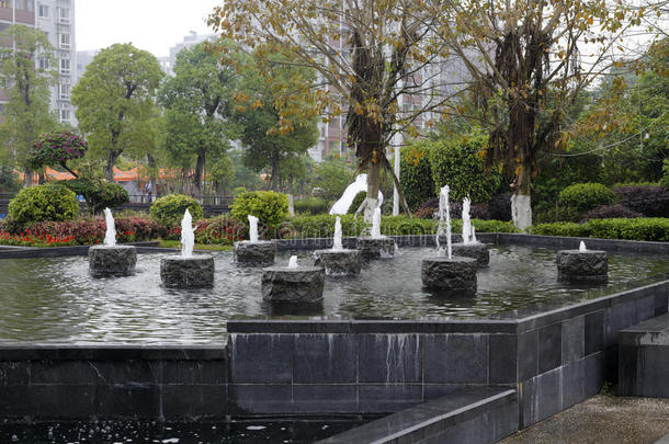 中国漳州京（静）湖公园人工喷泉