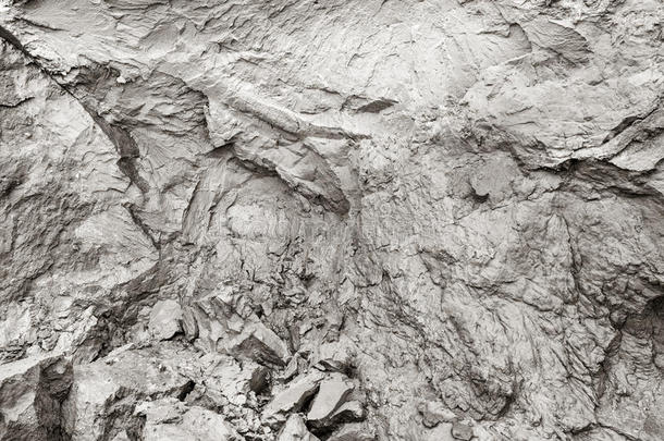 <strong>悬崖</strong>侵蚀。 泥浆，<strong>天然</strong>粘土，岩石背景的裂缝。