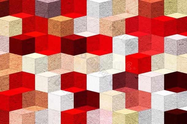 抽象红色<strong>白色方块</strong>壁纸