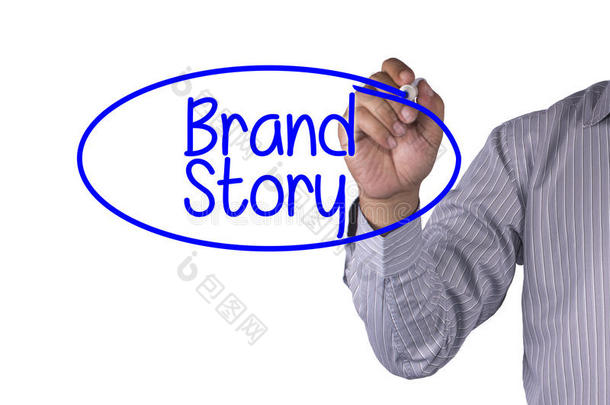 商业概念手写标记和写品牌故事