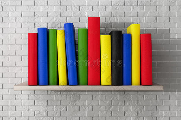 书架上有五颜六色的书