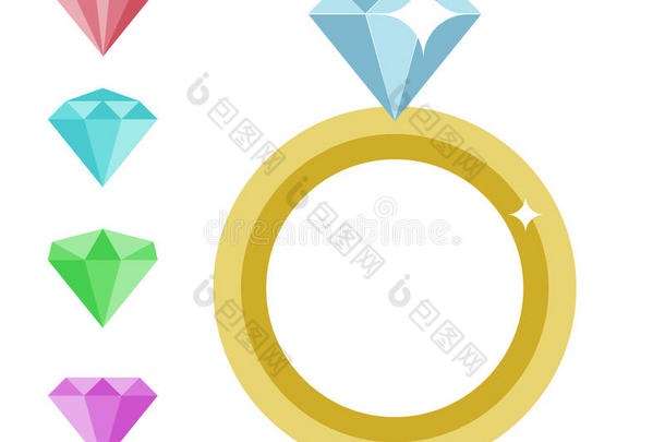 钻石订婚戒指。 钻石戒指金。 结婚钻石戒指