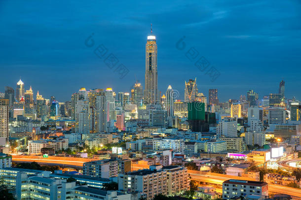 曼谷市夜景，泰国
