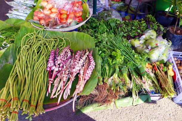 五颜六色的农产品，泰国早市