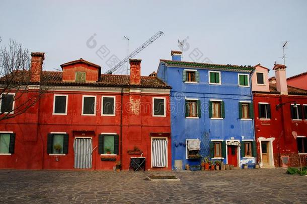 意大利威尼斯市博拉诺的彩色房子