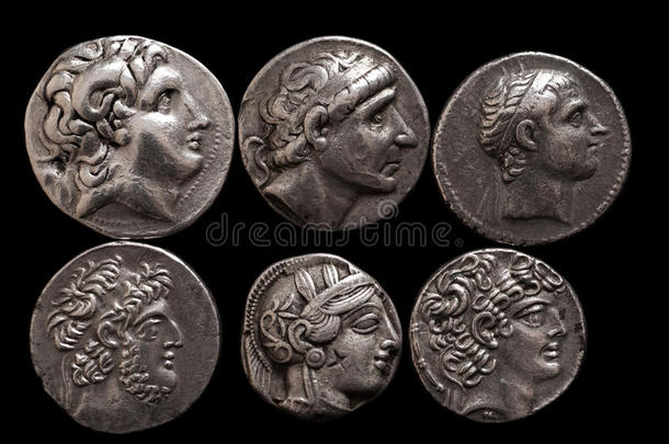古希腊银币，有统治者和神的肖像