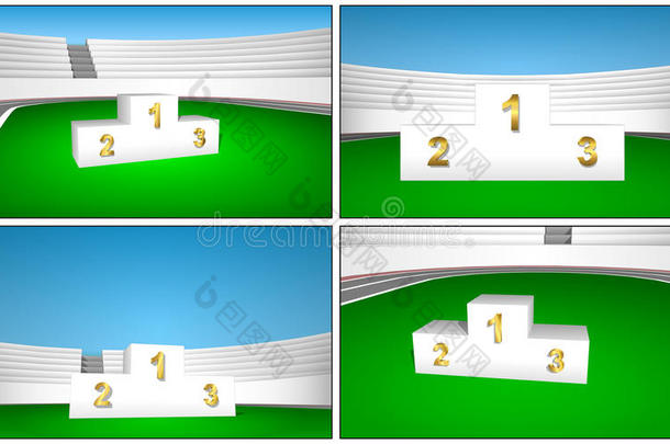 颁奖剪贴画奖1、2、3名领奖台