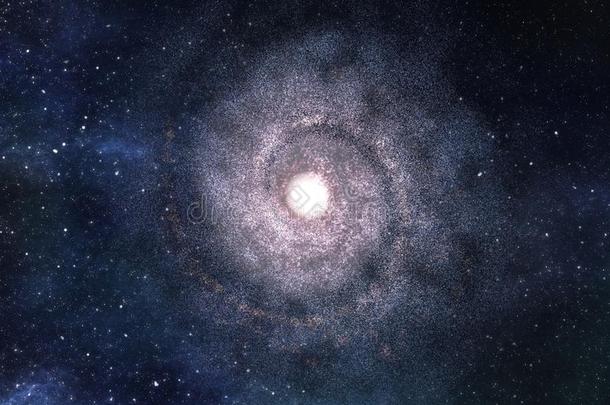大螺旋星系-三维渲染数字插图