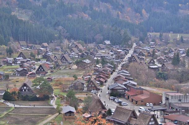 日本石川戈的鸟瞰图。