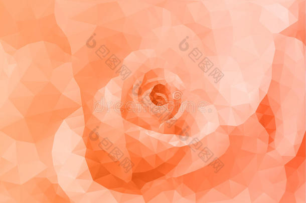 抽象三角形多边形花卉橙色背景
