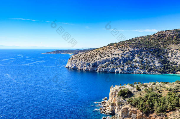 爱琴海<strong>阿里</strong>基背景海滩美丽的