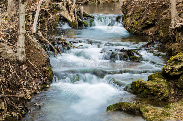 瀑布山鳟鱼溪瀑布-弗吉尼亚，美国