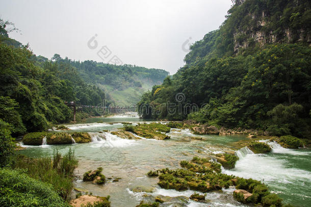 白宁河风景黄果树瀑布-安顺，贵州，中国。