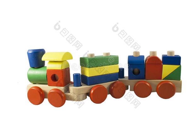 <strong>儿童</strong>玩具。有货车的木制<strong>火车</strong>。