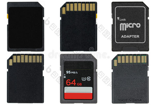 不同类型的可移动闪存卡和微型SDADA