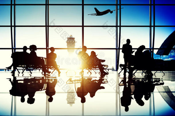飞机机场商务旅行飞行概念