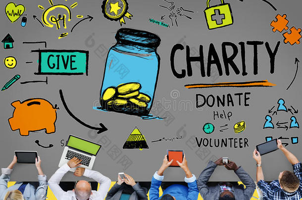 慈善捐赠帮助捐赠储蓄共享支持志愿者理念