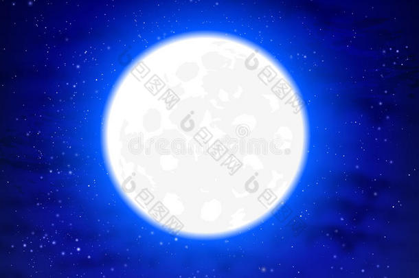 星空背景下的满月
