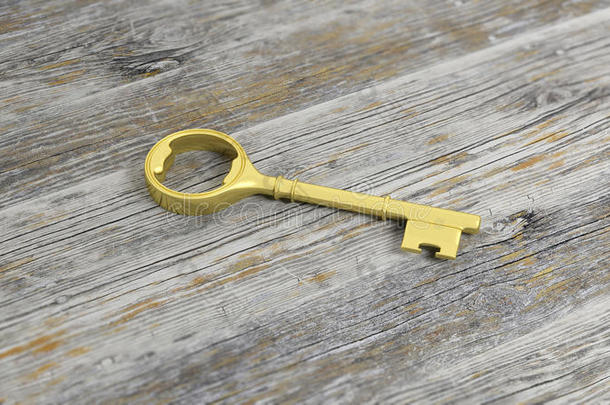 木制的3D金色复古钥匙