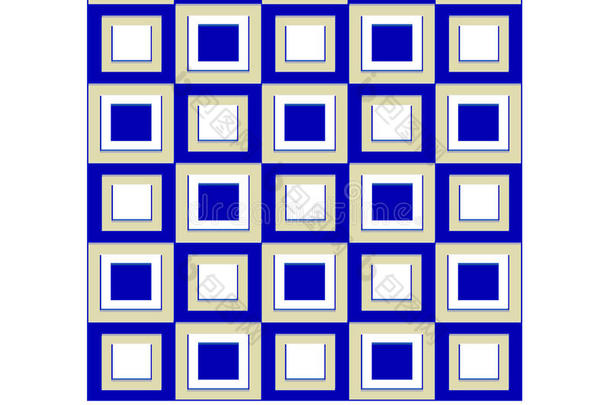 白色和蓝色方块的几何背景