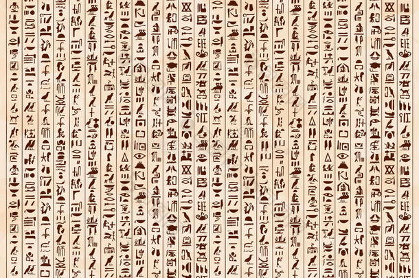 埃及装饰品和象形文字。