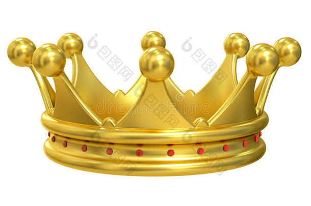 金色皇冠，3D渲染