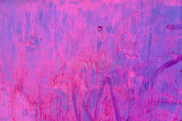粗糙的粉红色油漆和染色的墙壁纹理