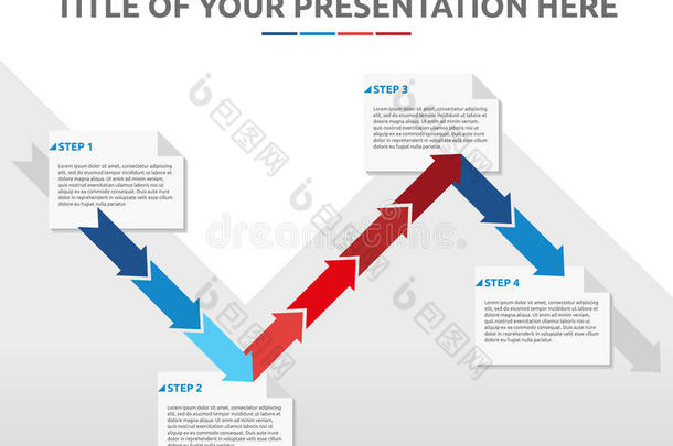 四个步骤信息图形模板
