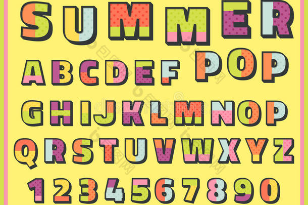 彩色复古字体与数字