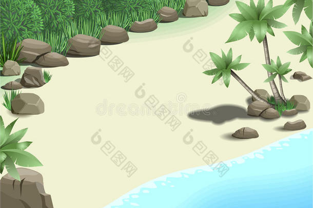 有棕榈树的热带海滩