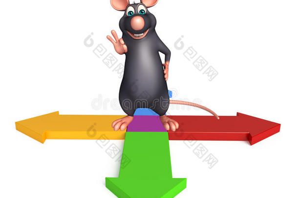 可爱的老鼠卡通人物带箭头