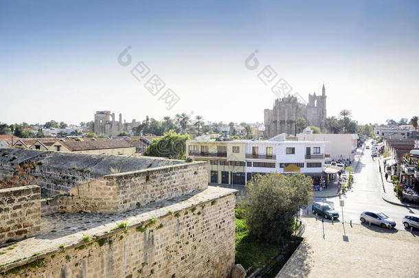 法马古斯塔城墙和市中心，塞浦路斯北部