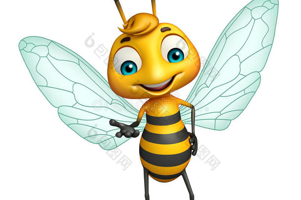 可爱的蜜蜂有趣的卡通人物