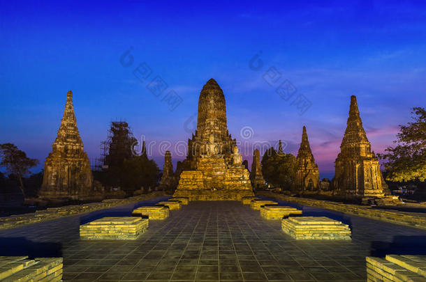 泰国大城历史公园的<strong>柴</strong>瓦塔那拉姆寺。