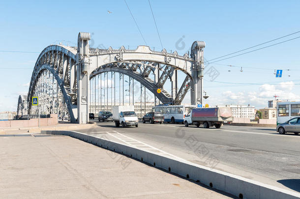 布尔什<strong>霍金</strong>斯基桥在圣彼得堡，俄罗斯。