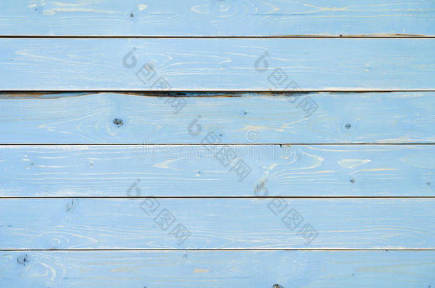 蓝色彩绘老式木制木板<strong>桌背景</strong>
