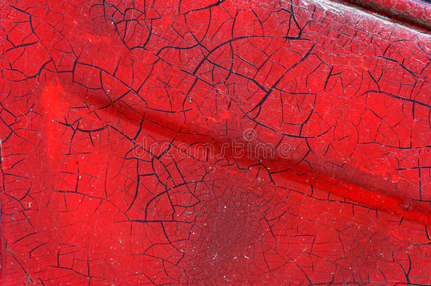 金属表面开裂的红色油漆-宏12