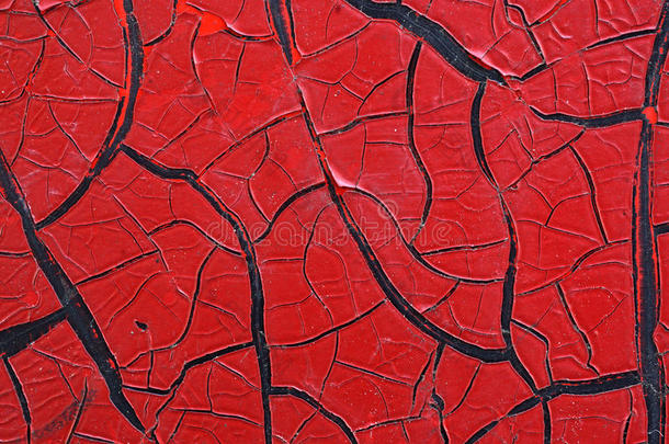 金属表面开裂的红色油漆-宏11