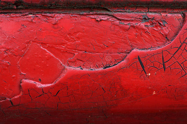 金属表面开裂的红色油漆-宏8