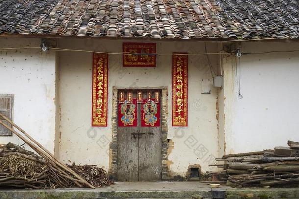中国旧泥砖房