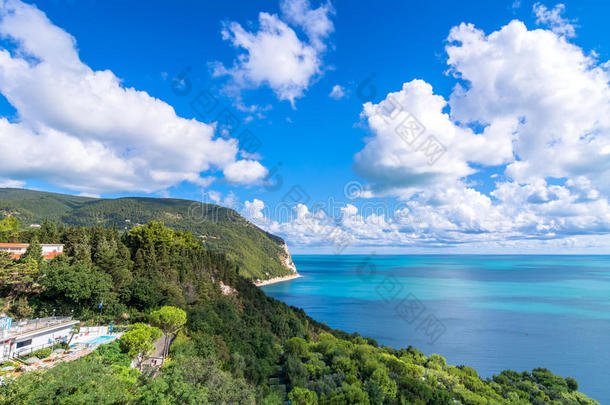 亚得里亚海安科纳水生的背景海滩