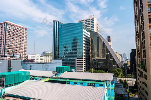 曼谷城市景观与现代高科技建筑