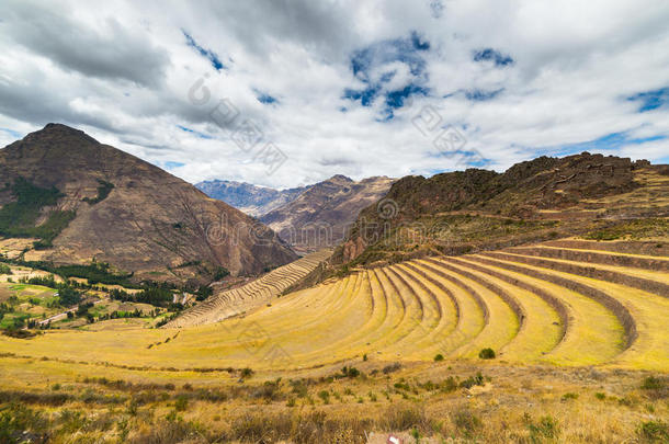 秘鲁，圣谷，印加梯田的<strong>开阔视野</strong>