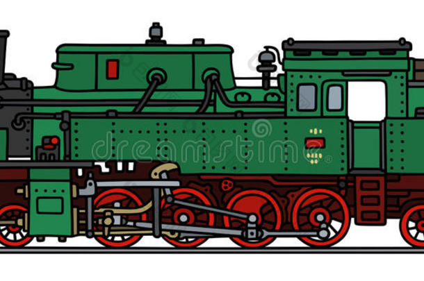 经典的绿色蒸汽机车